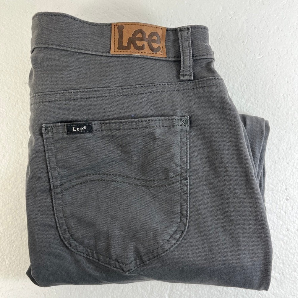 Lee Relaxed Fit Womens‎ Pants 12 Charcoal Straight Leg Mid Rise Workwear Travel